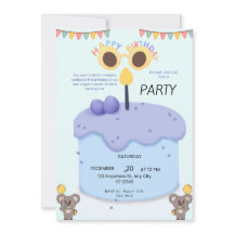 Süße Koala-Einladung zum ersten Geburtstag - Anpas