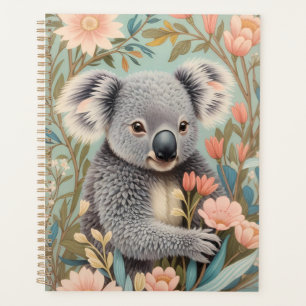 Süße Koala Elegante Pastell-Blumen Planer