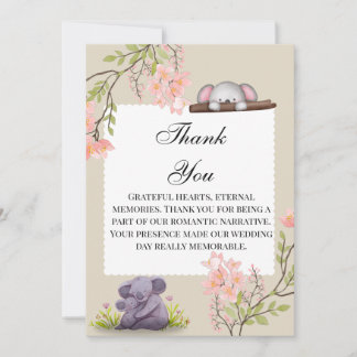 Süße Koala-Hochzeit Danke Karte – Dankbares Herz