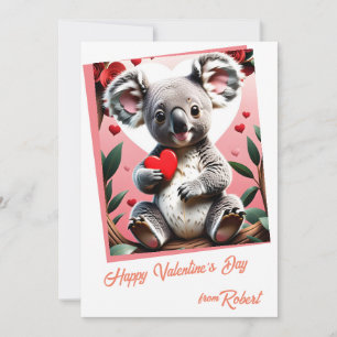 Süße Koala-Kinder Valentinstag Feiertagskarte