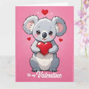 Süße Koala rosa Liebe Valentinstag Karte