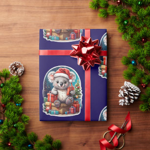 Süße Koala-Weihnachtsfeier Geschenkpapier