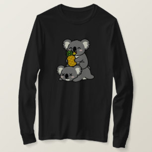 Süße Koalas, die Ananas essen Cartoon-Design T-Shirt