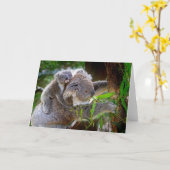 Süße Koalas Karte (Gelbe Blume)