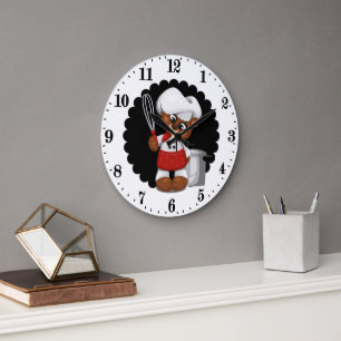 Süße Kochbärenliebhaber Große Wanduhr