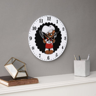 Süße Kochbärenliebhaber Küche  Große Wanduhr