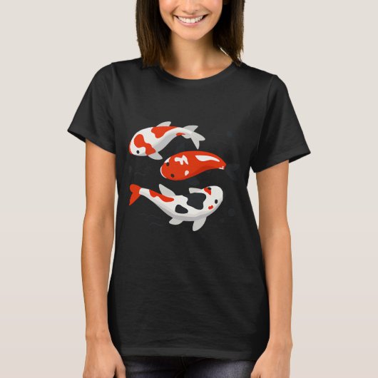 Süße Koi-Fisch-Kunst T-Shirt (Vorderseite)