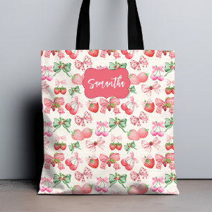 Süße, kokette Ästhetik, girly Erdbeermuster Tasche