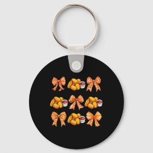 Süße Kokette Bogen Hähnchen-Nugget Herbst Hallowee Schlüsselanhänger