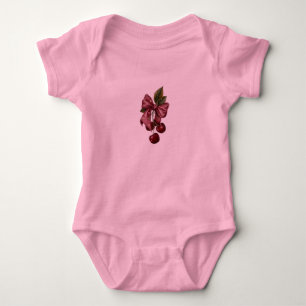 Süße Kokette Kirsch-Schleife Rosa Baby-Body Baby Strampler