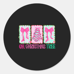 Süße Kokette Oh Weihnachtsbaum Torte Bogen Tis The Runder Aufkleber