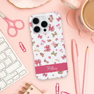 Süße Kokette Rosa Schleife Cowgirl Personalisiert iPhone 16 Pro Hülle