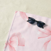 Süße Kokette Rosa Schleife Mädchen Strandtuch (Beispiel)
