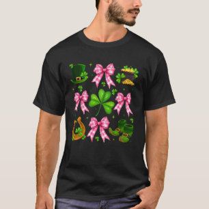 Süße Kokette Schleife & Kleeblätter St. Patrick's T-Shirt