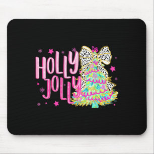 Süße Kokette Schleife Mädchen Weihnachtsbaum Frohe Mousepad