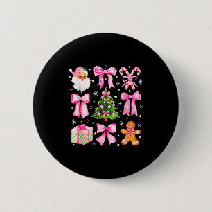 Süße Kokette Schleife Rosa Weihnachtsbaum Santa Le Button