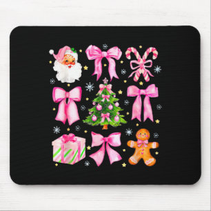 Süße Kokette Schleife Rosa Weihnachtsbaum Santa Le Mousepad