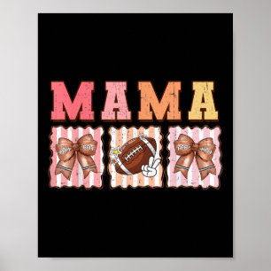 Süße Kokette Schleife Spieltags Football Mama Für Poster