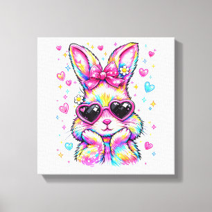 Süße Kokette Tie Dye Kaninchen Osterhase Frauen Gi Leinwanddruck