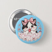 Süße Koketten-Kirschkatze-Button-Pin-Geschenke Button (Vorne & Hinten)