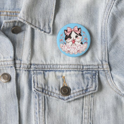 Süße Koketten-Kirschkatze-Button-Pin-Geschenke Button (Beispiel)