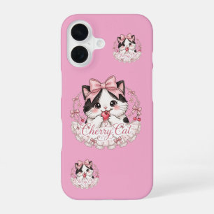 Süße Koketten-Kirschkatze iPhone 16 Hülle Geschenk