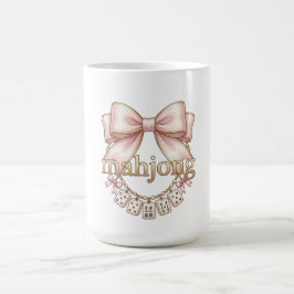 Süße Koketten-Rosa-Schleife Mahjong-Anhänger Damen Kaffeetasse
