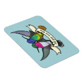 Süße Kolibris mit eigenem Text - Bandkunstwerk Magnet (Rechte Seite)