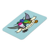 Süße Kolibris mit eigenem Text - Bandkunstwerk Magnet (Linke Seite)