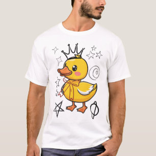 Süße königliche Ente mit Krone und Fliege T-Shirt