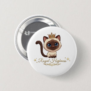 Süße königliche Siamkatze Button