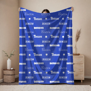 Süße königsblaue personalisierte Namen-Wiederholun Fleecedecke