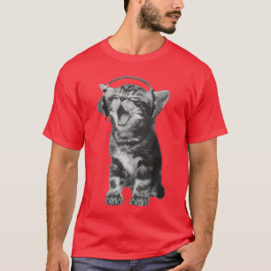Süße Kopfhörer Katzen Meme Lustig Y2K Grunge Alber T-Shirt