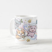 Süße kosmische Tierfreunde Kaffeetasse (Vorderseite Links)