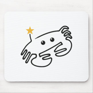 Süße Krabbe, One-Line-Kunst mit rotem Herzen Mousepad