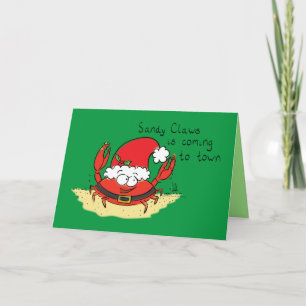 Süße Krabben-Weihnachten Lustiger Feiertag Santa C Karte