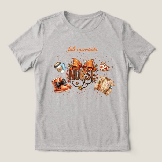 Süße Krankenpflegerin-Bow-Fall-Essentials  Tri-Blend Shirt (Design Vorderseite)