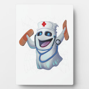 Süße Krankenschwester Geist Halloween Fotoplatte
