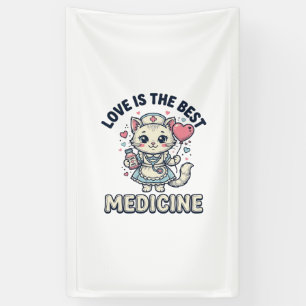 Süße Krankenschwester Katze Liebe ist die beste Me Banner