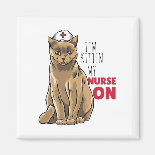 Süße Krankenschwester Katze Magnet (Vorne)