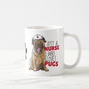 Süße Krankenschwester liebt Mops-Geschenk RN Hunde Kaffeetasse