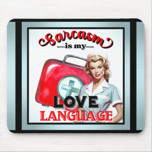 Süße Krankenschwester Pinup_ Liebessprache Mousepad