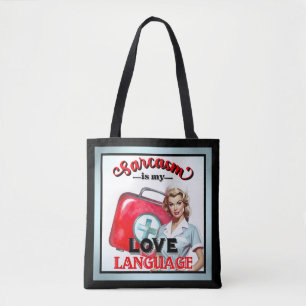 Süße Krankenschwester Pinup_ Liebessprache Tasche