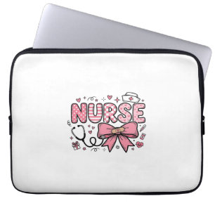 Süße Krankenschwester Schleife Herz Vektor-Shirt-D Laptopschutzhülle
