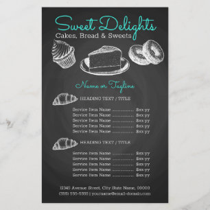 Süße Kreidetafel Bäckerei Flyer