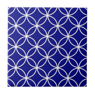 Süße Kreise Geometrisches Muster Marineblau Fliese