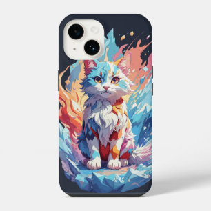 Süße Kristall-Fantasie-Katze-Design iPhone 14 Hülle