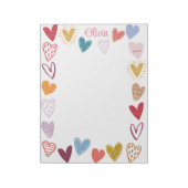 Süße Kritzel-Herzen-Rahmen Notizblock (Rotiert)