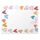 Süße Kritzel-Herzen-Rahmen Notizblock (Vorderseite)