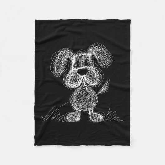 Süße Kritzel-Welpen-Doodle-Cartoon-Style  Fleecedecke (Vorderseite)